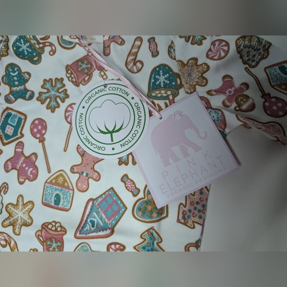 NWT Pink Elephant 18-24M Girls Christmas Long Sleeve Bodysuit Organic Cotton - Picture 7 of 10